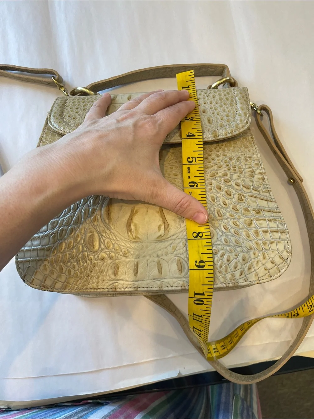 Brahmin Vittoria Rose Natural Lady handbag with crossbody strap